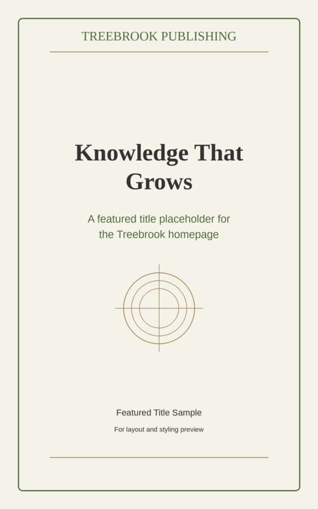 Book cover placeholder for Treebrook Publishing titled Knowledge That Grows